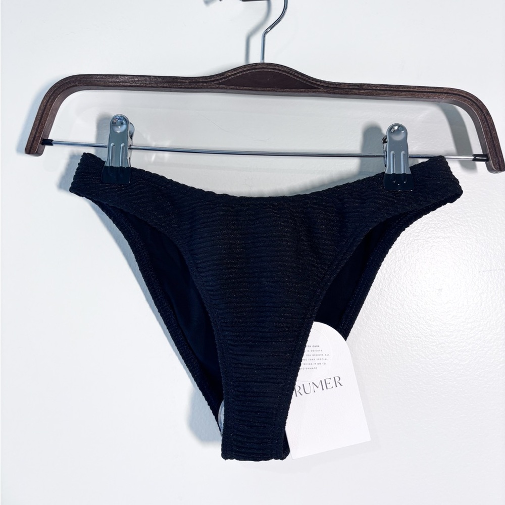 Rumer The Label Rosa Bikini Bottom Black Size S M NWT